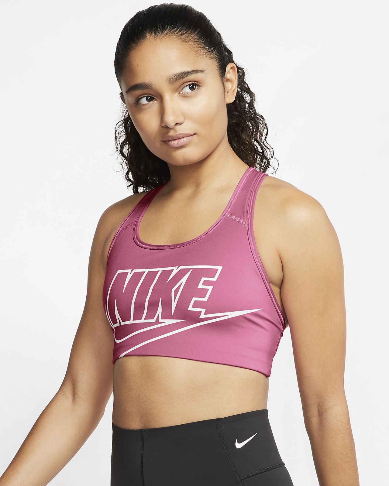 nike swoosh one piece pad sports bra