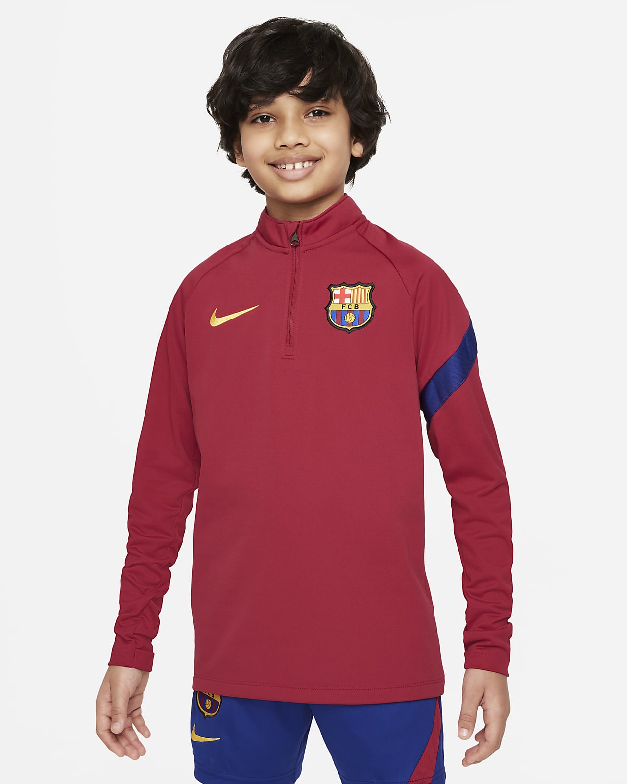 FC Barcelona Academy Pro Nike Dri-FIT fotballtreningsoverdel til store barn