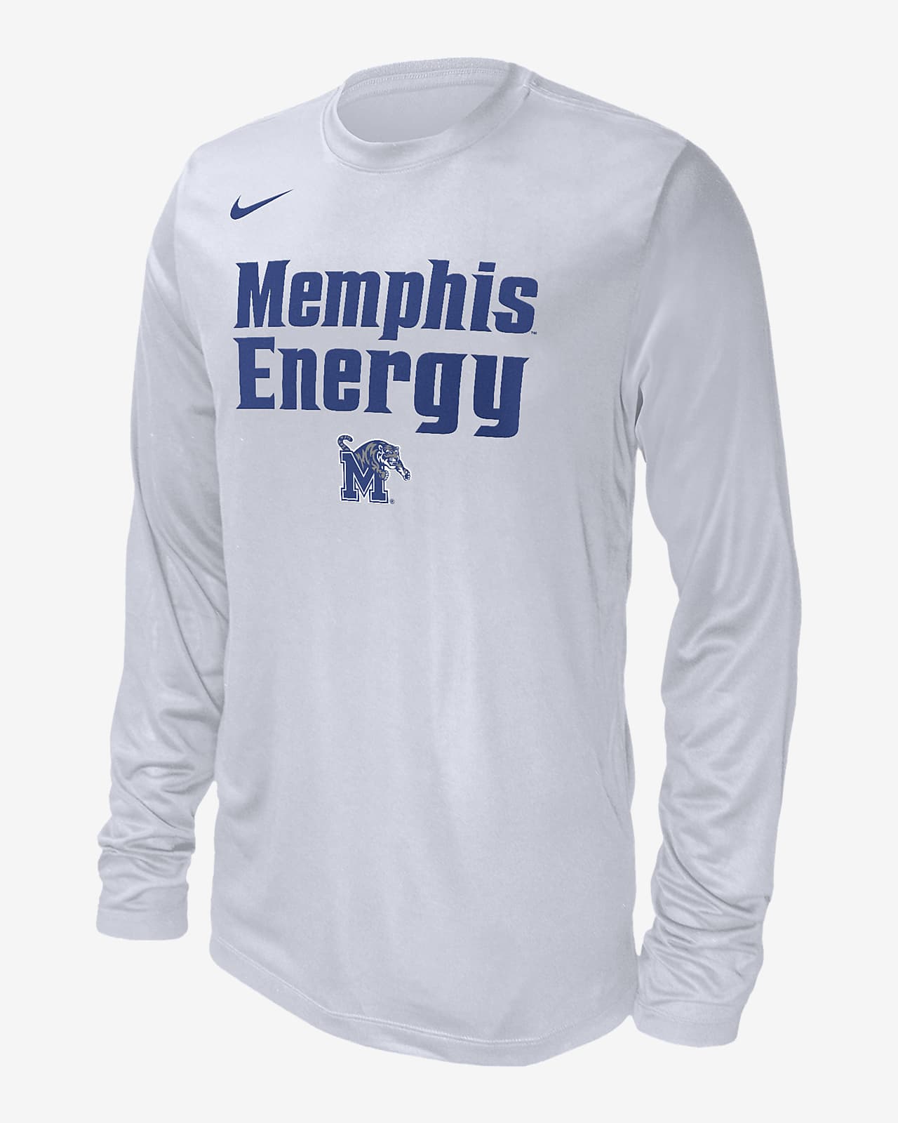 Playera de manga larga universitaria Nike para hombre Memphis