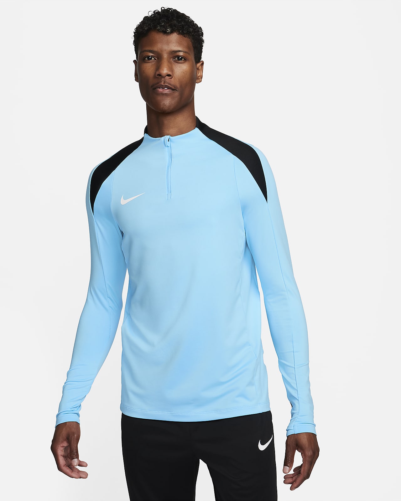 Męska treningowa koszulka piłkarska z zamkiem 1/2 Dri-FIT Nike Strike