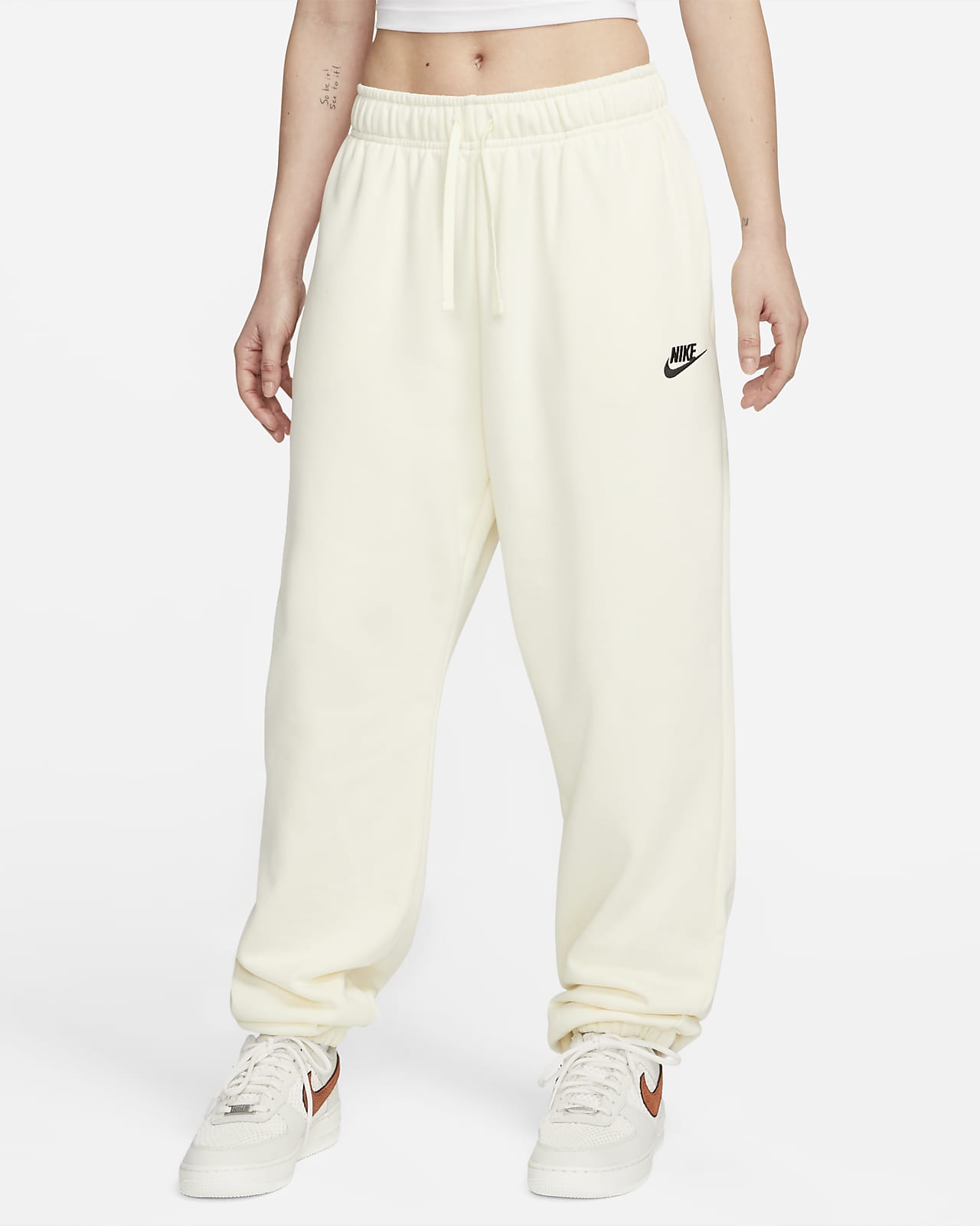 Nike Sportswear Club Fleece Oversized joggingbroek met halfhoge taille voor dames