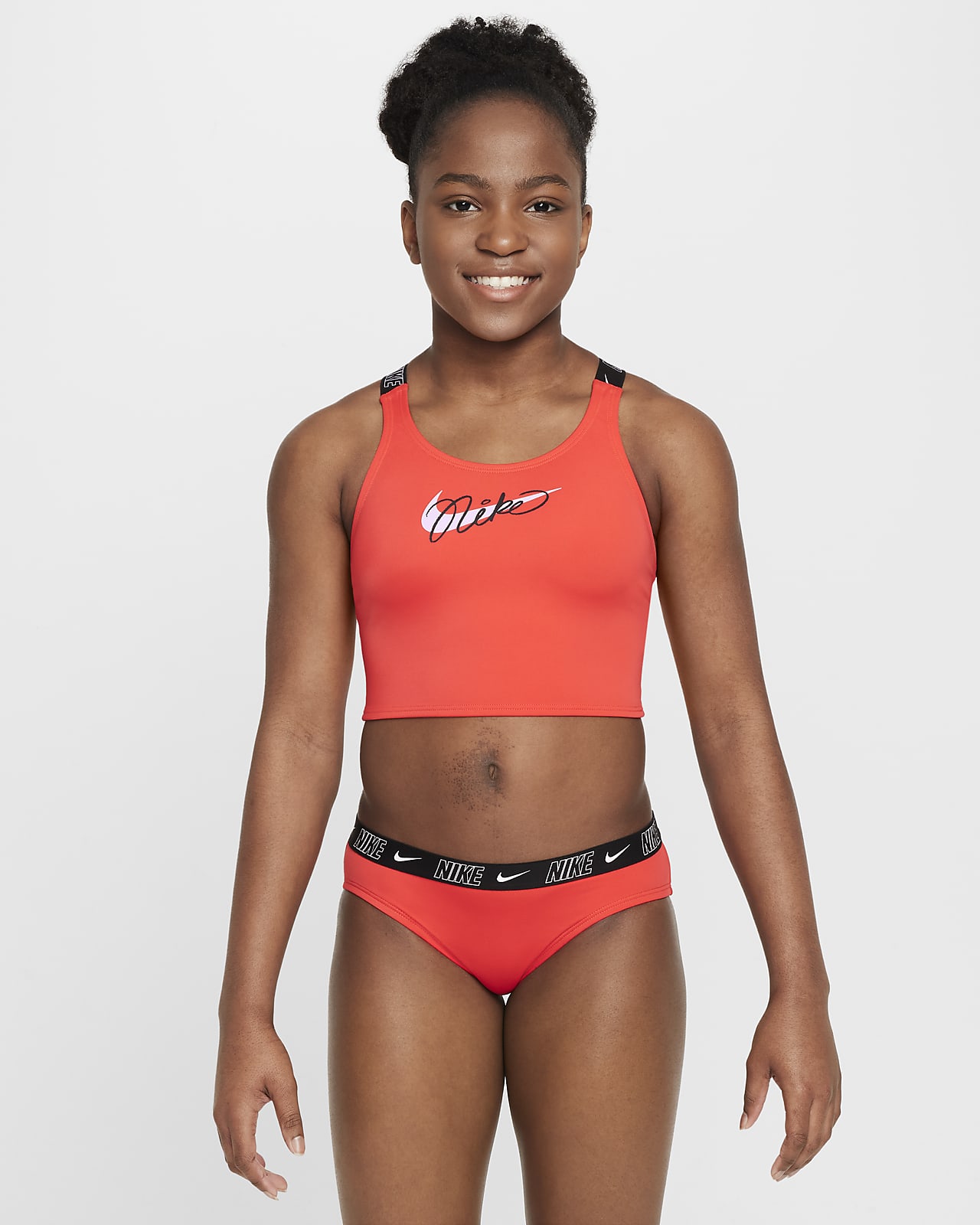 Midkini-set Nike Swim med korslagda ryggband för ungdom (tjejer)