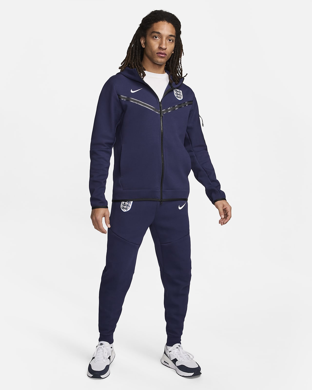 Męska piłkarska bluza z kapturem i zamkiem na całej długości Nike Anglia Tech Fleece Windrunner