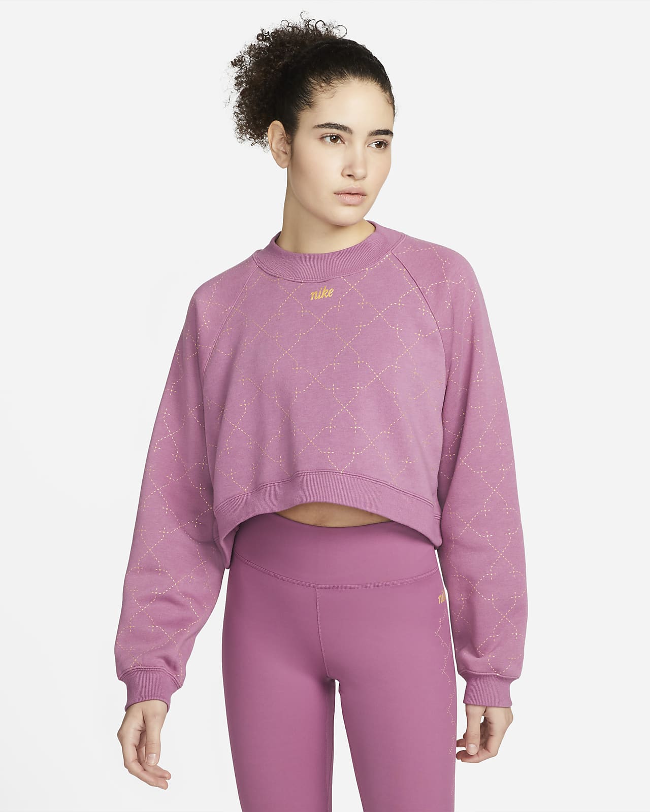 Nike Therma-FIT Kısa Lüks Fleece Kadın Crew Sweatshirt'ü