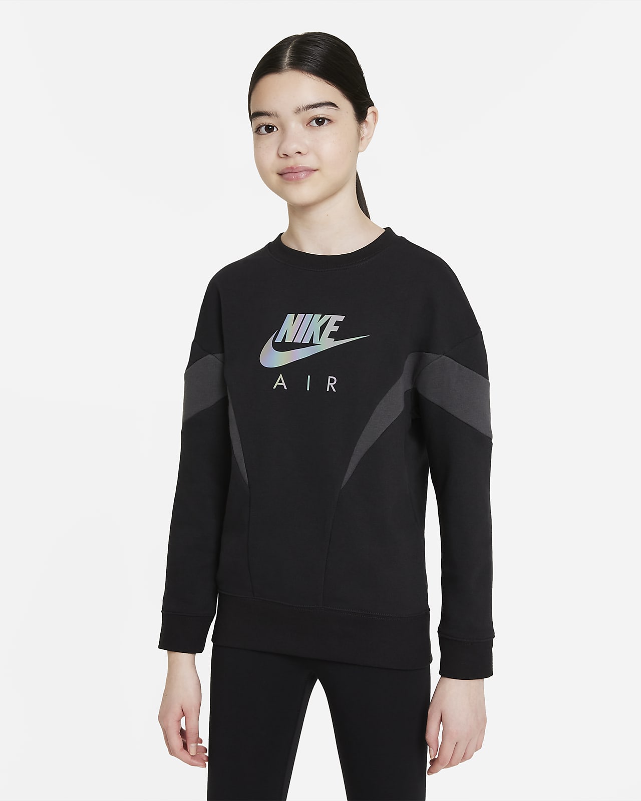 Nike Air frottésweatshirt til store barn (jente)