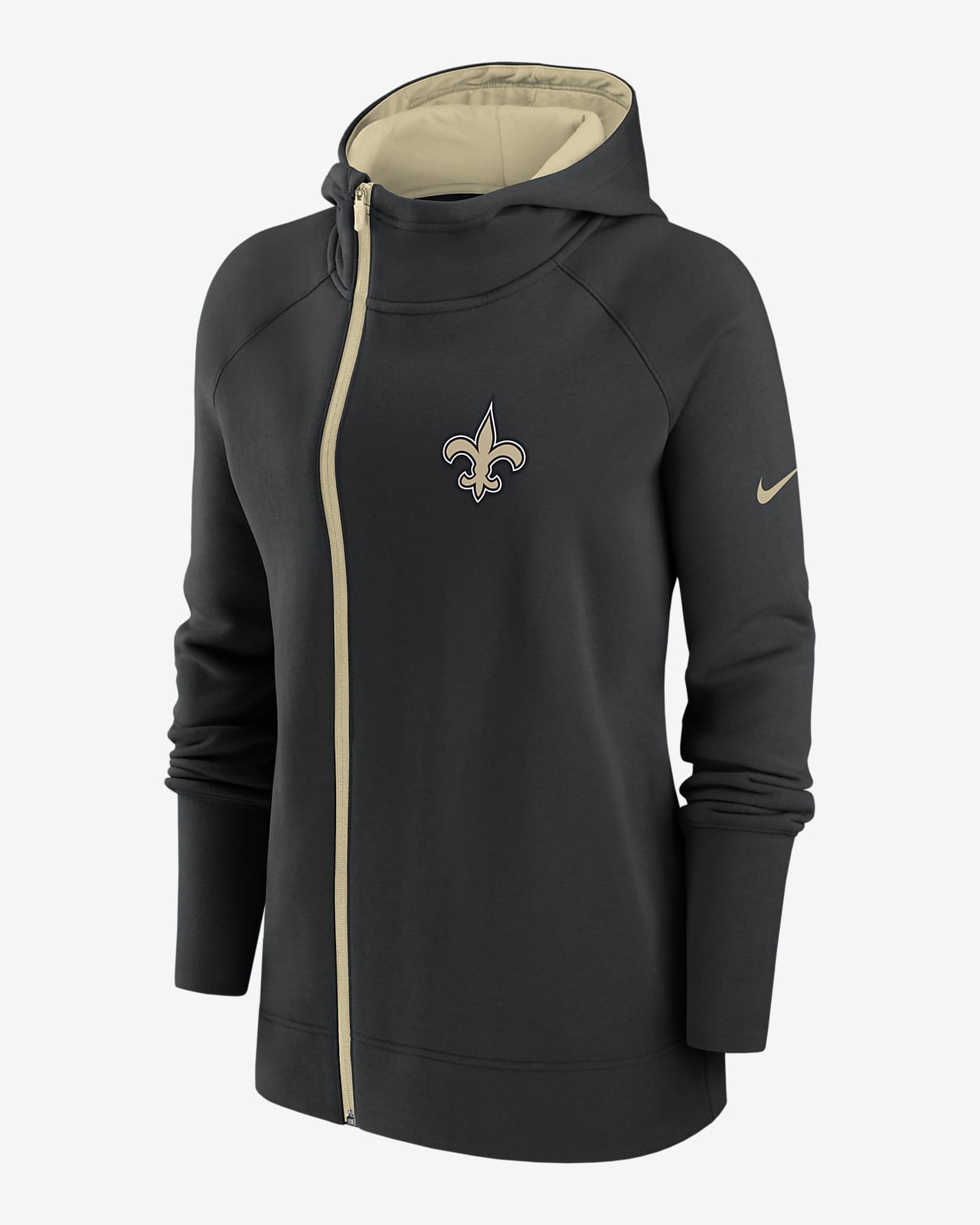 Nike Assymetrical (NFL New Orleans Saints) Women's Full-Zip Hoodie