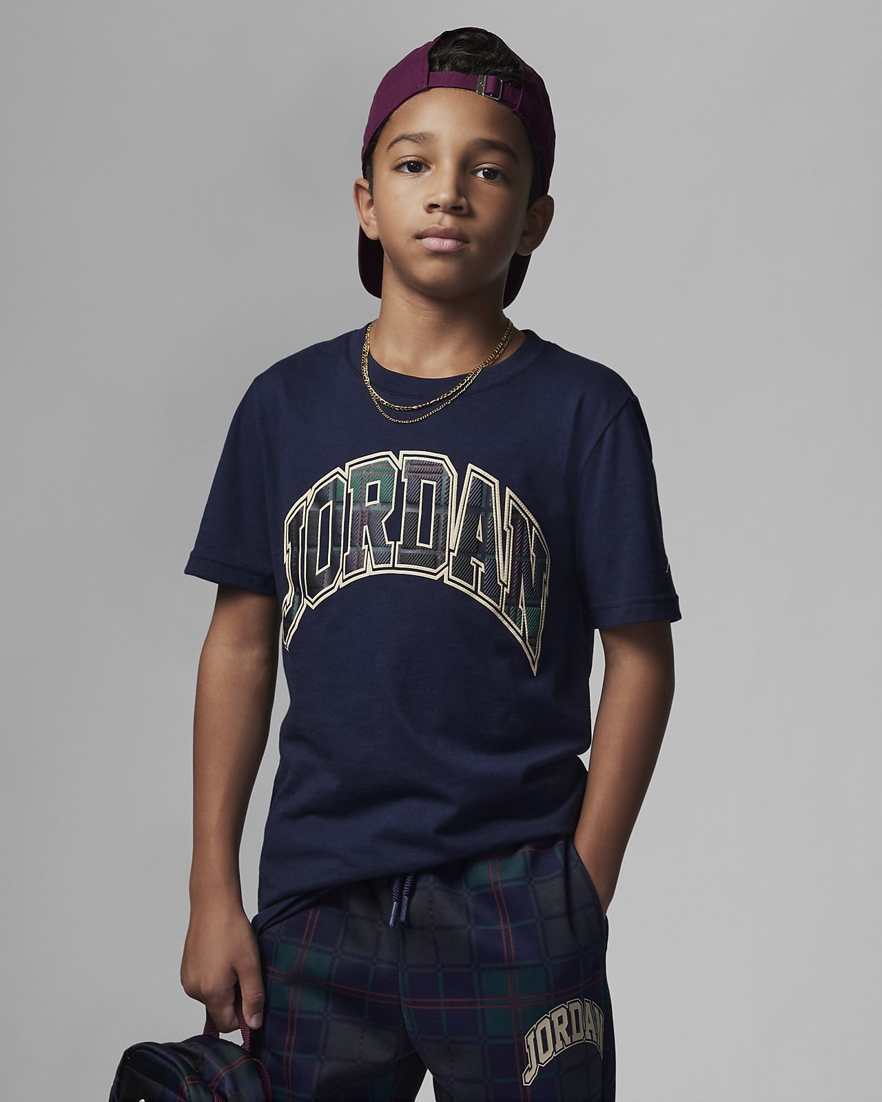 Jordan Essentials Plaid Tee Big Kids' T-Shirt. Nike.com