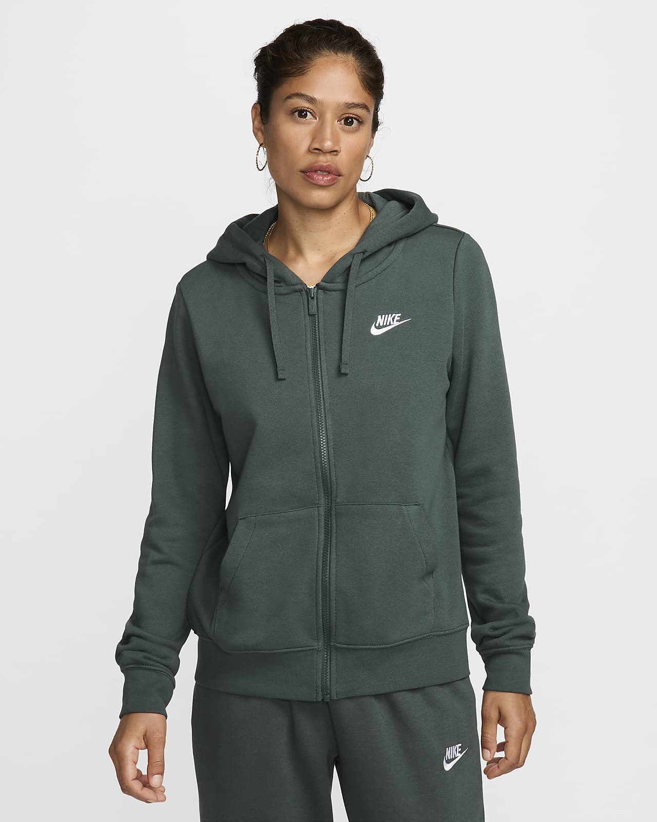 Sudadera con gorro de cierre completo para mujer Nike Sportswear Club Fleece