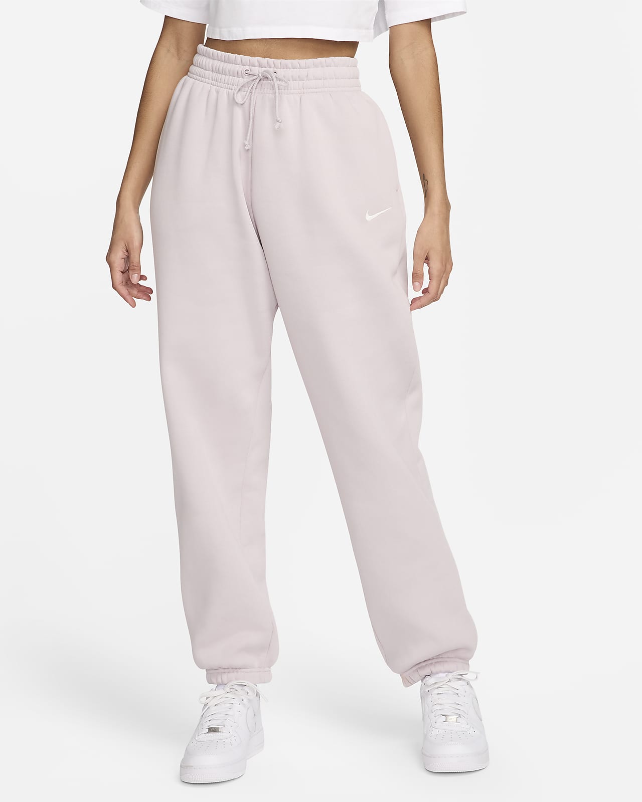 Γυναικείο ψηλόμεσο παντελόνι φόρμας σε φαρδιά γραμμή Nike Sportswear Phoenix Fleece