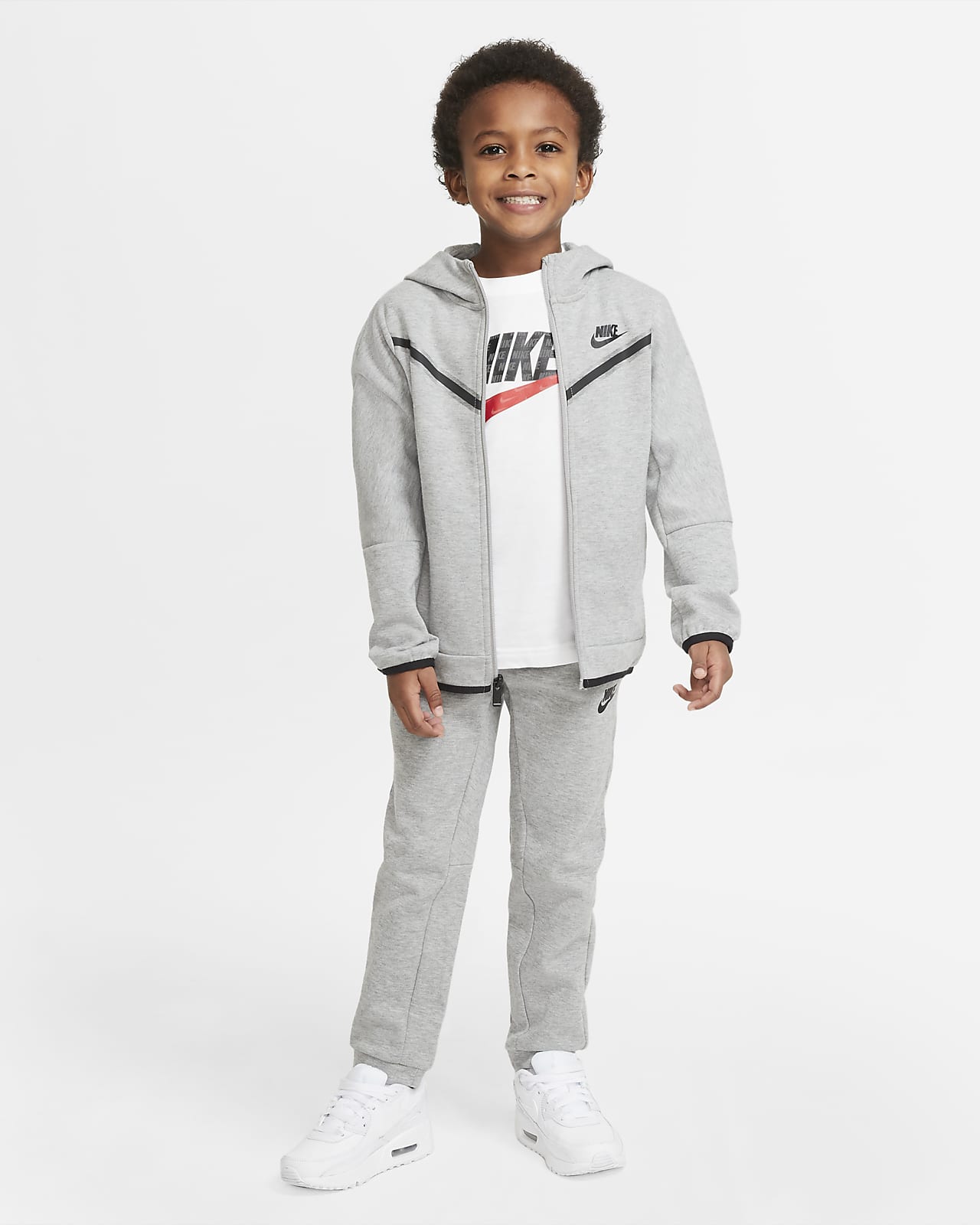 Nike Sportswear Tech Fleece Younger Kids' Hoodie and Trousers Set. Nike AT