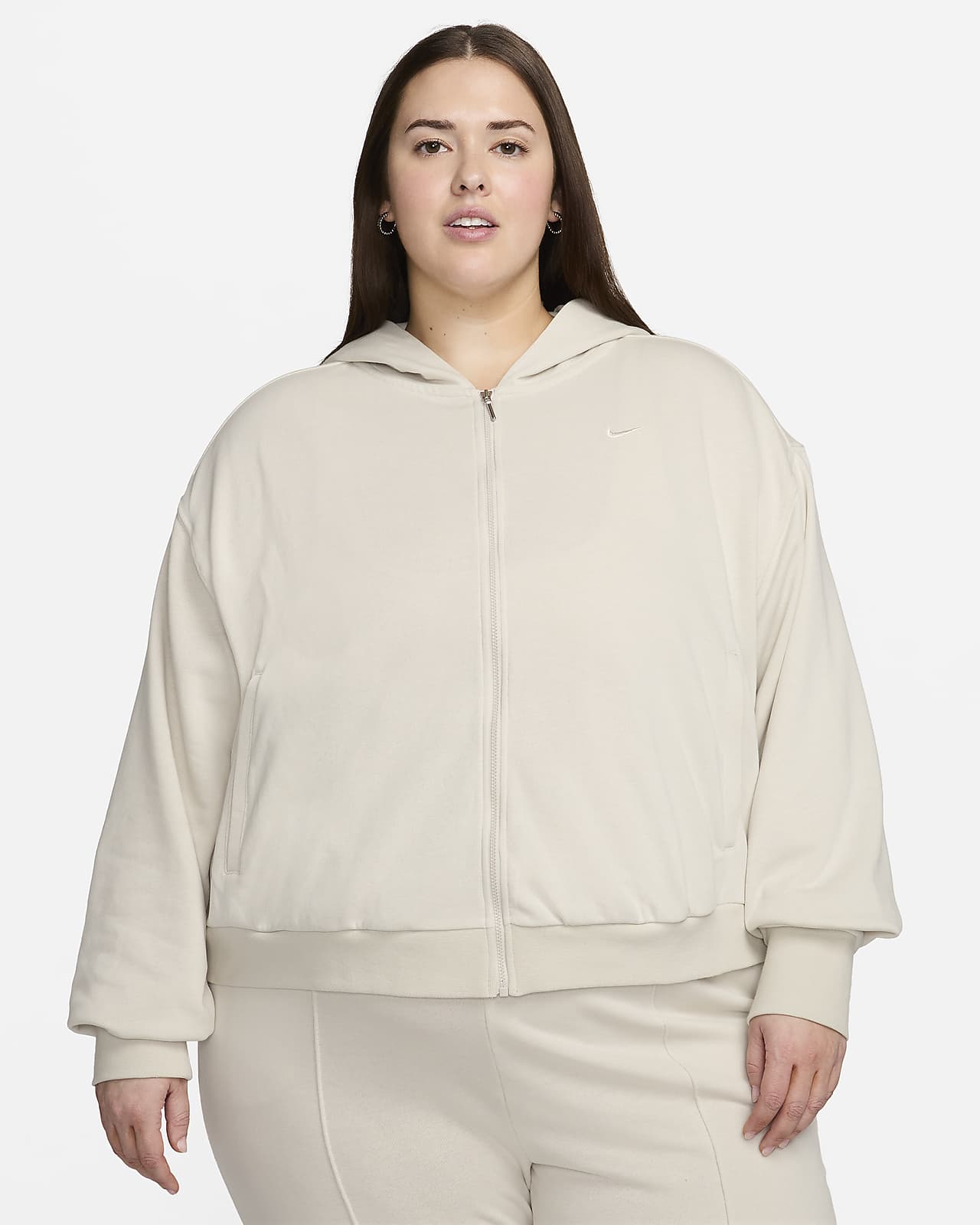 Nike Sportswear Chill Terry ruimvallende hoodie met rits over de hele lengte van sweatstof voor dames (Plus Size)