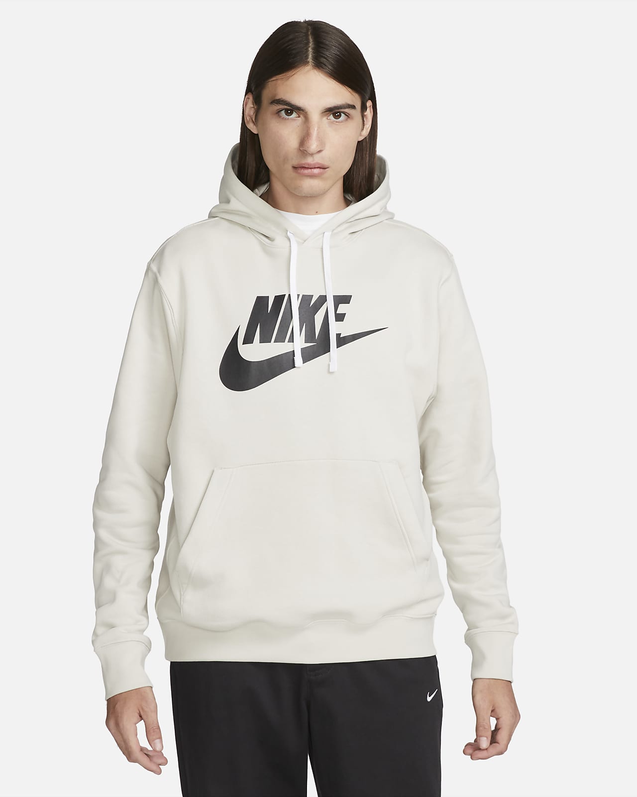 Sudadera con gorro sin cierre con estampado para hombre Nike Sportswear Club Fleece