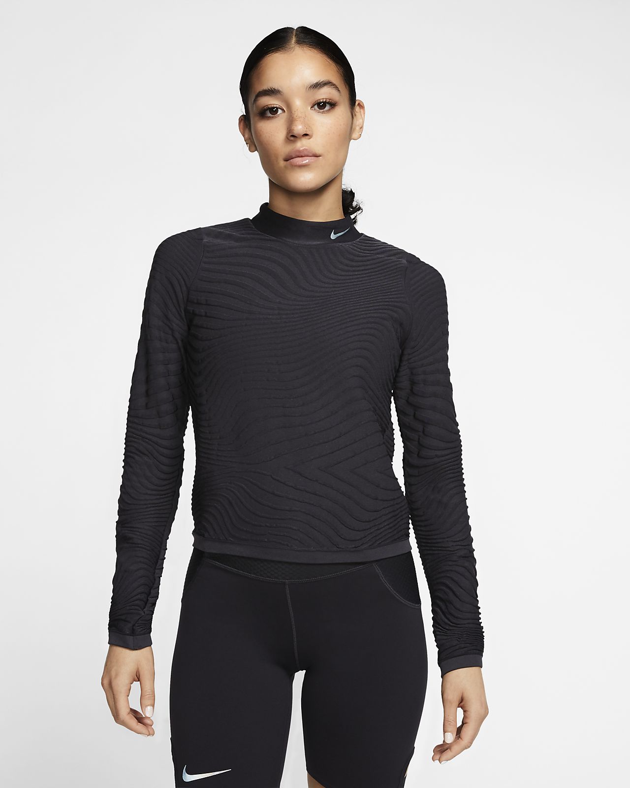 nike men's mock neck long sleeve thermal top