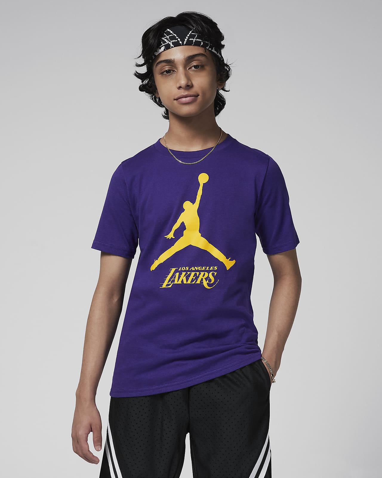 Los Angeles Lakers Essential Jordan NBA-s póló nagyobb gyerekeknek (fiúknak)