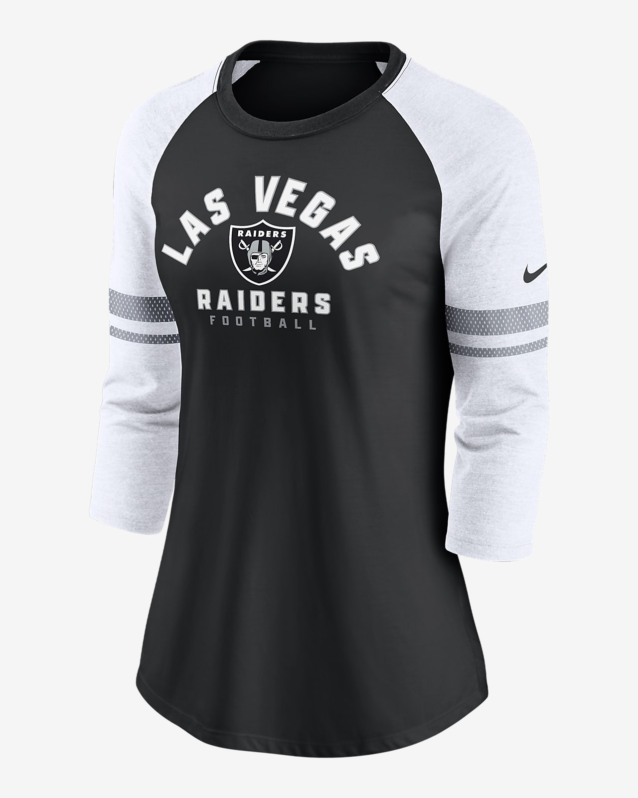 Playera de manga de 3/4 para mujer Nike Fashion (NFL Las Vegas Raiders)