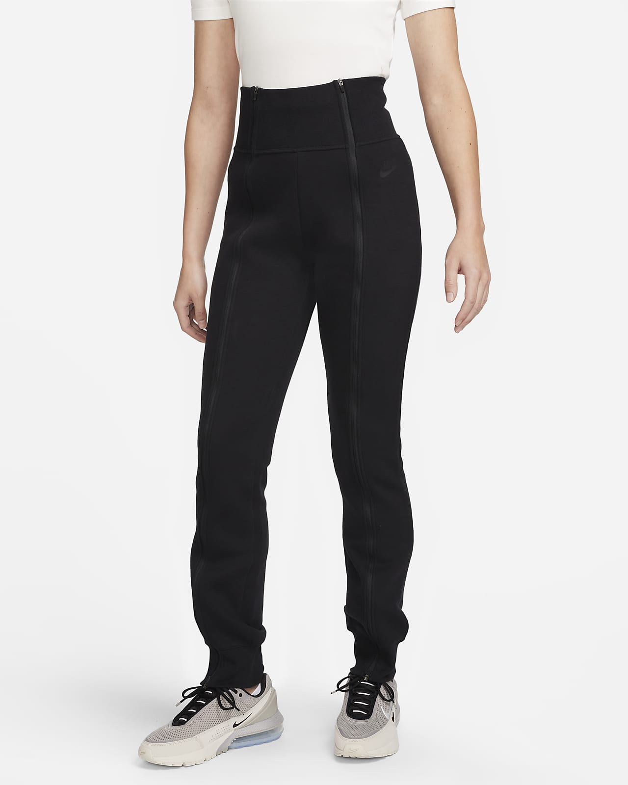 Pants con cierre de ajuste slim y de tiro alto para mujer Nike Sportswear Tech Fleece