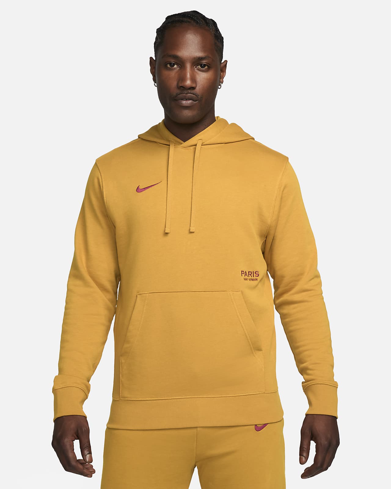Hoodie pullover de futebol em tecido moletão Nike Club Paris Saint-Germain para homem