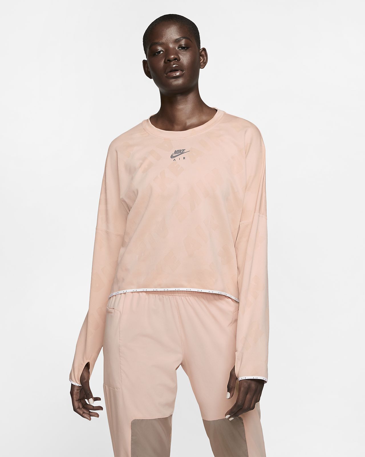 nike pink long sleeve running top