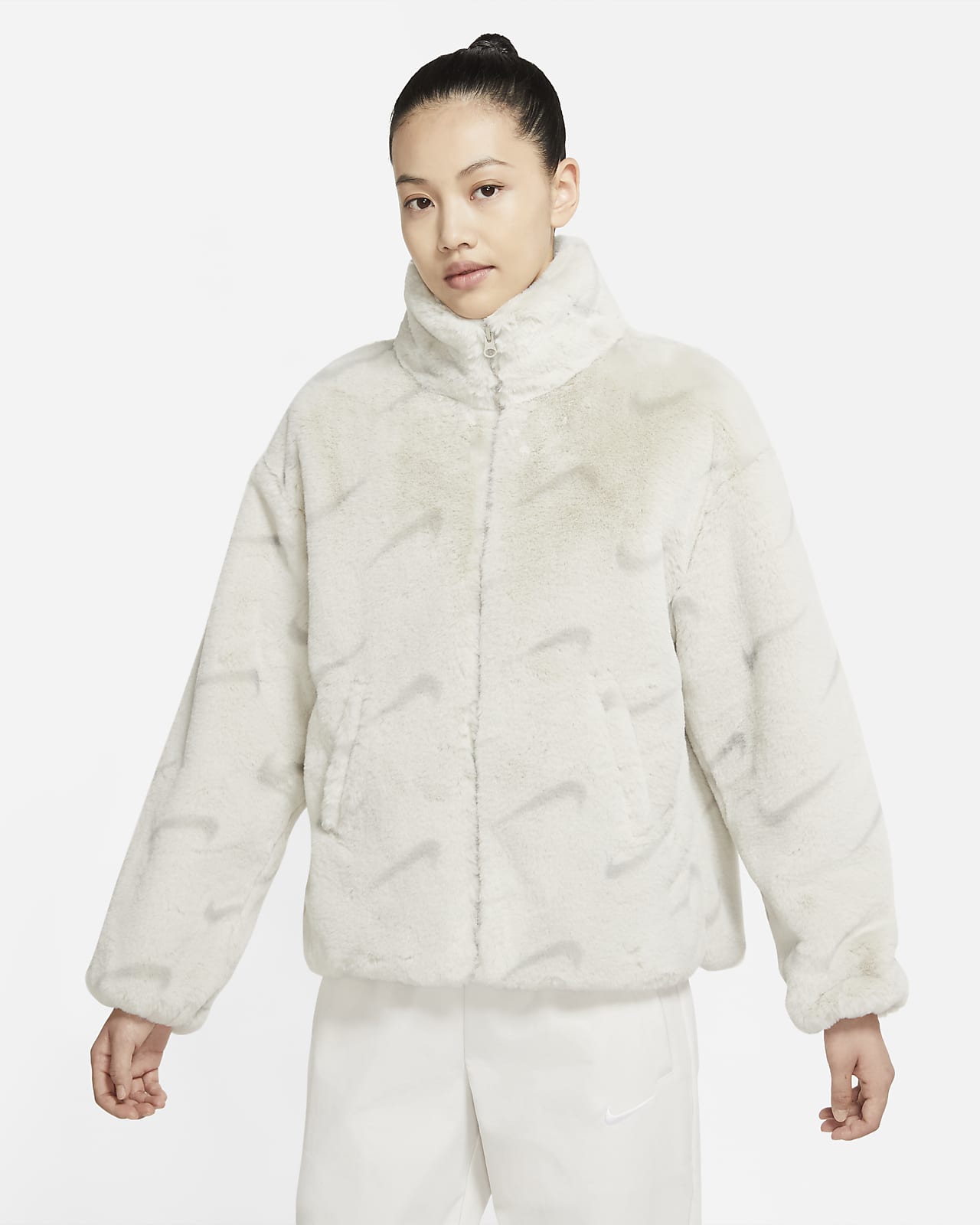 Nike Sportswear Plush Women's Printed Faux Fur Jacket. Nike GB