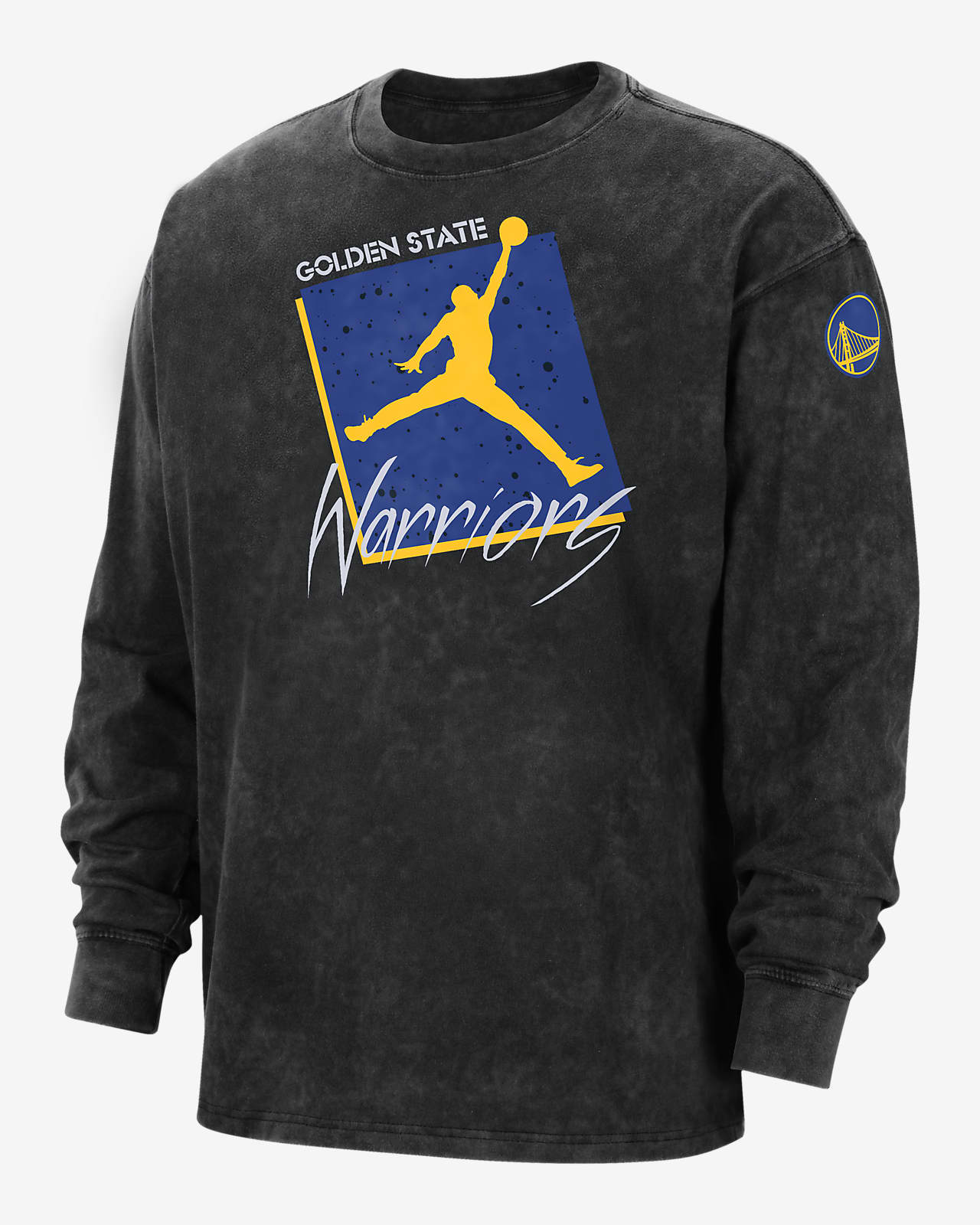 Golden State Warriors Courtside Statement Edition Men's Jordan Max90 NBA Long-Sleeve T-Shirt