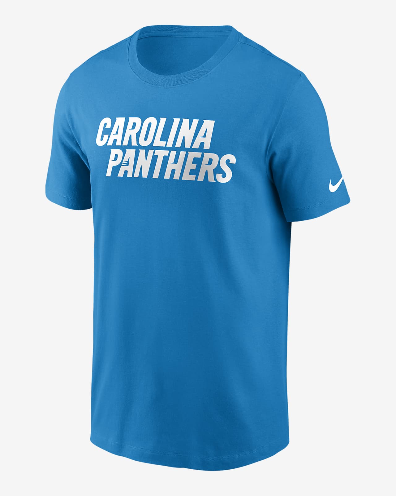 Playera Nike de la NFL para hombre Carolina Panthers Primetime Wordmark Essential