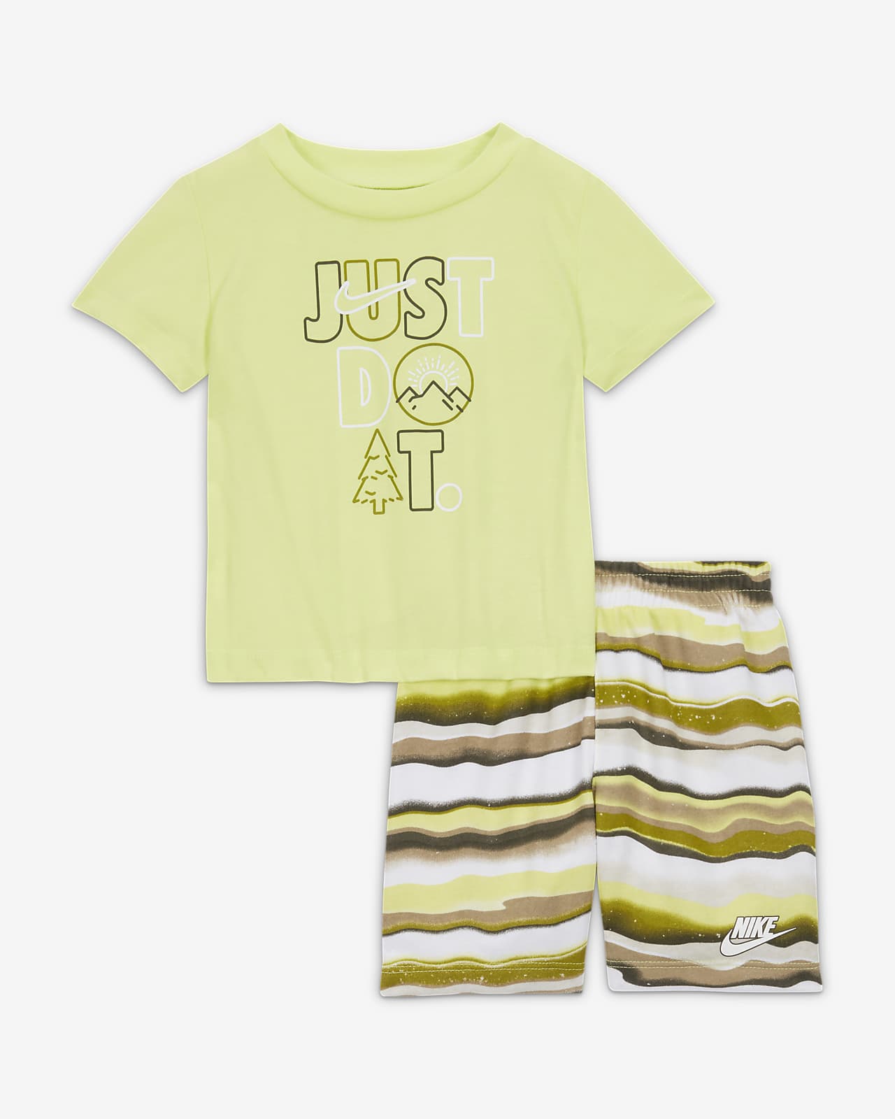 Conjunto de dos piezas para bebé Nike Sportswear "Leave No Trace" Printed Shorts Set
