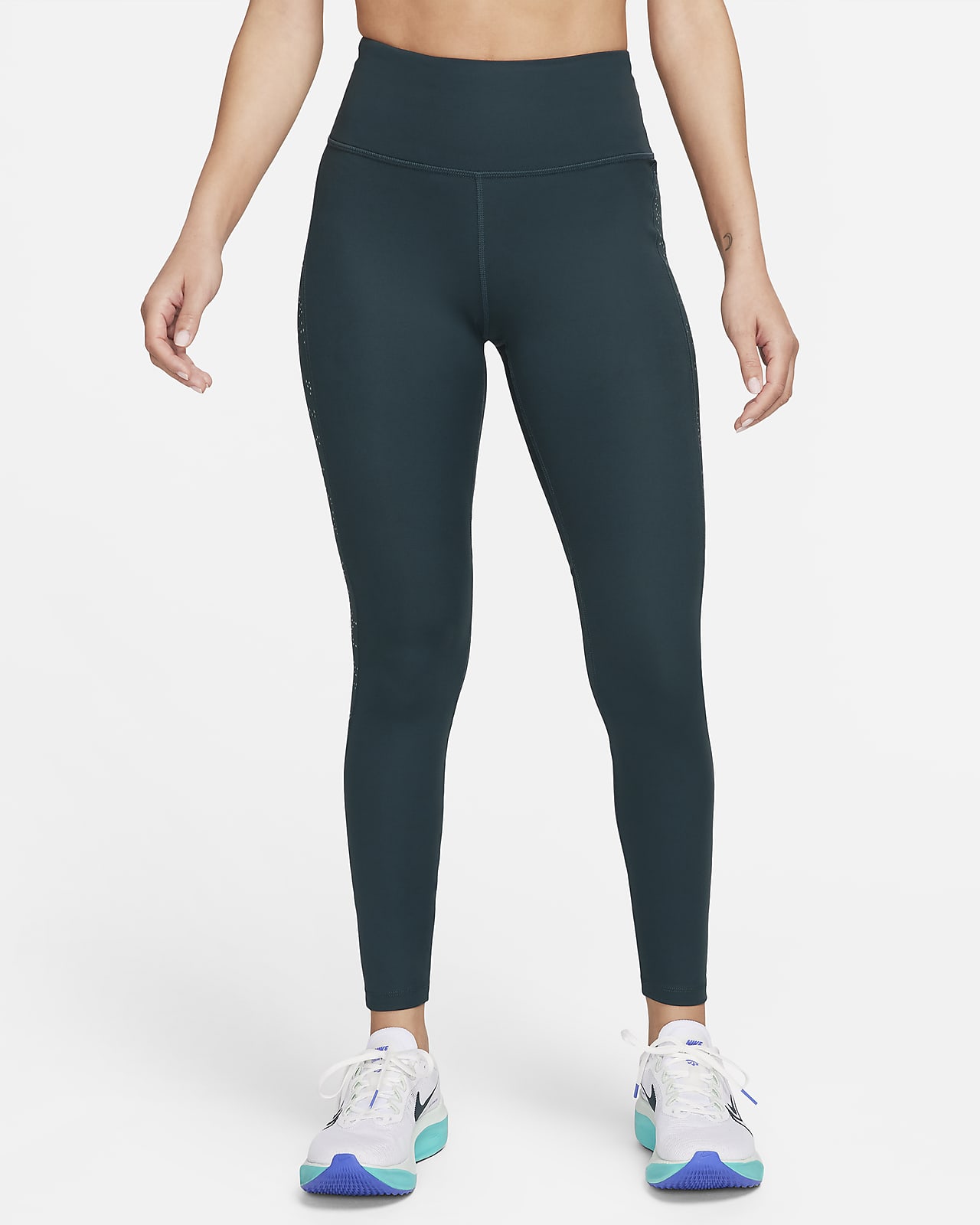 Nike Fast 7/8-legging met print, halfhoge taille en zakken voor dames