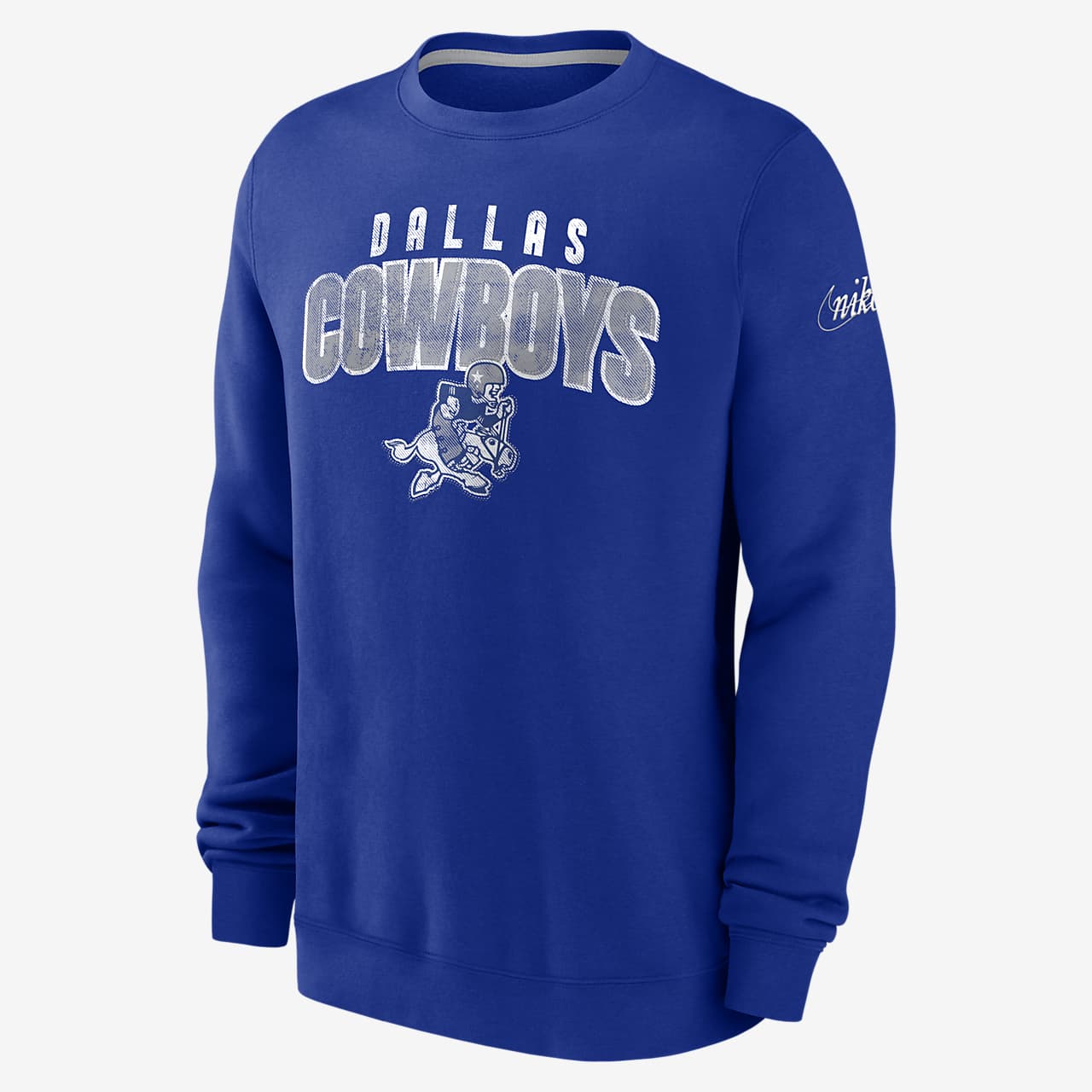 Men's Nike Royal Dallas Cowboys Rewind Club Pullover Sweatshirt Size: Small