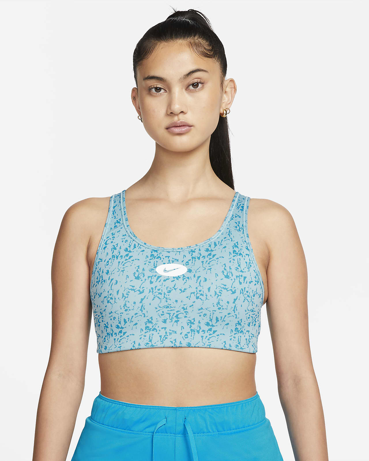 Nike Dri-FIT Swoosh Icon Clash Women's Medium-Support Padded Strappy Printed Sports Bra