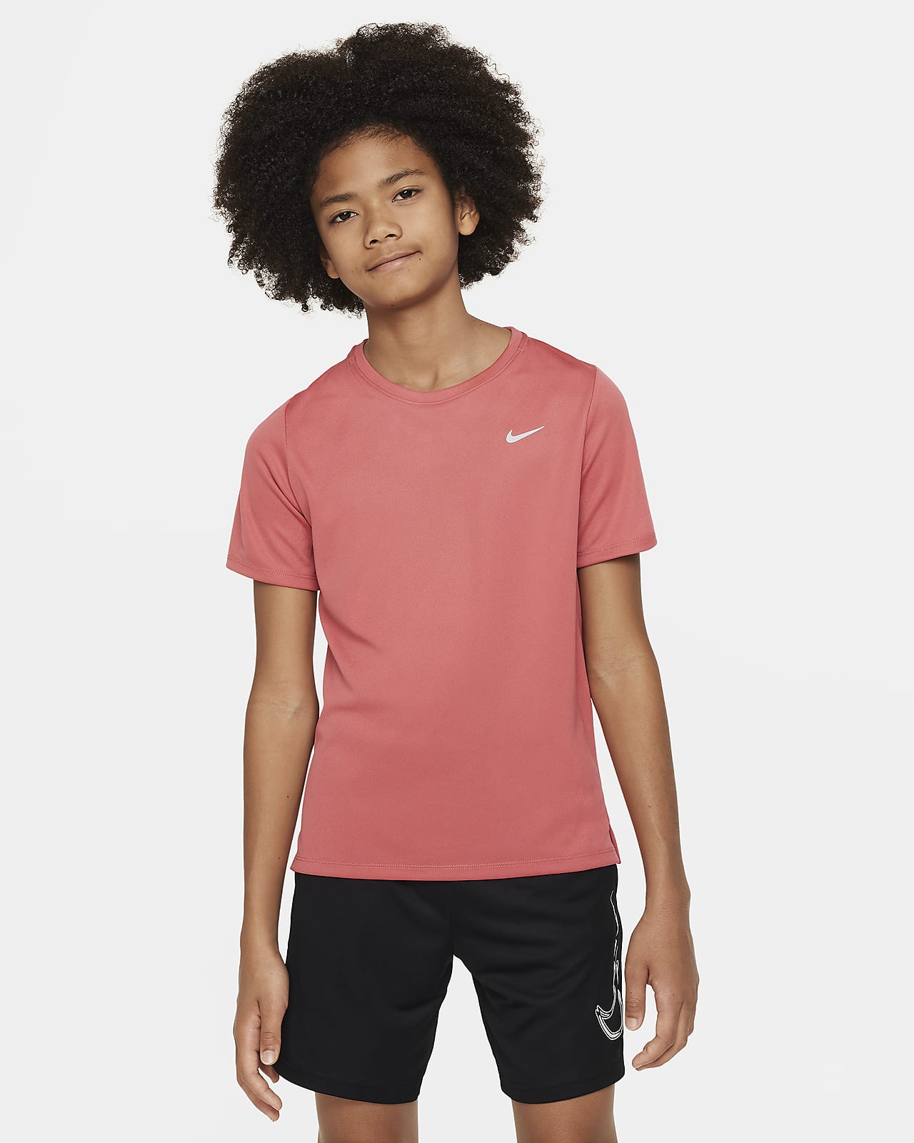 Κοντομάνικη μπλούζα προπόνησης Nike Dri-FIT Miler για μεγάλα αγόρια