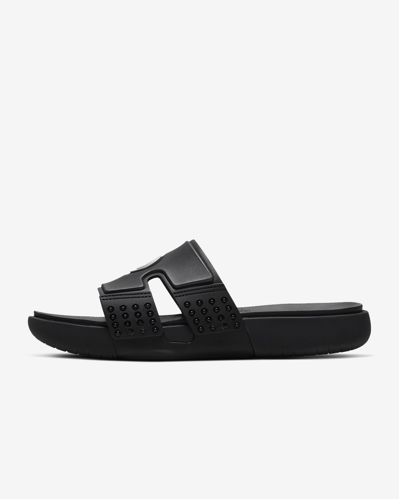 nike sandals black and white