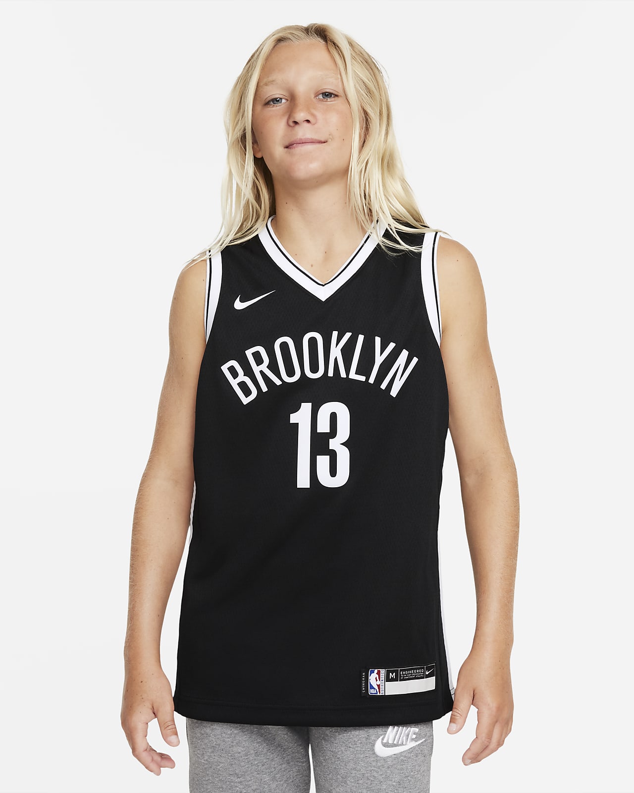 Brooklyn Nets Icon Edition 2021/22 Nike NBA Swingman Trikot für ältere Kinder
