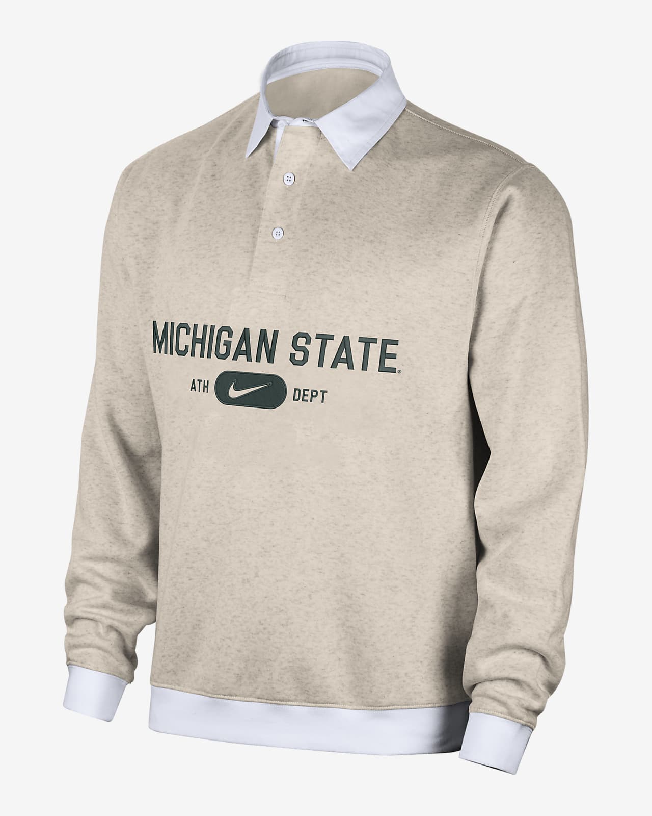 Michigan State Club Fleece Men's Nike College Long-Sleeve Polo