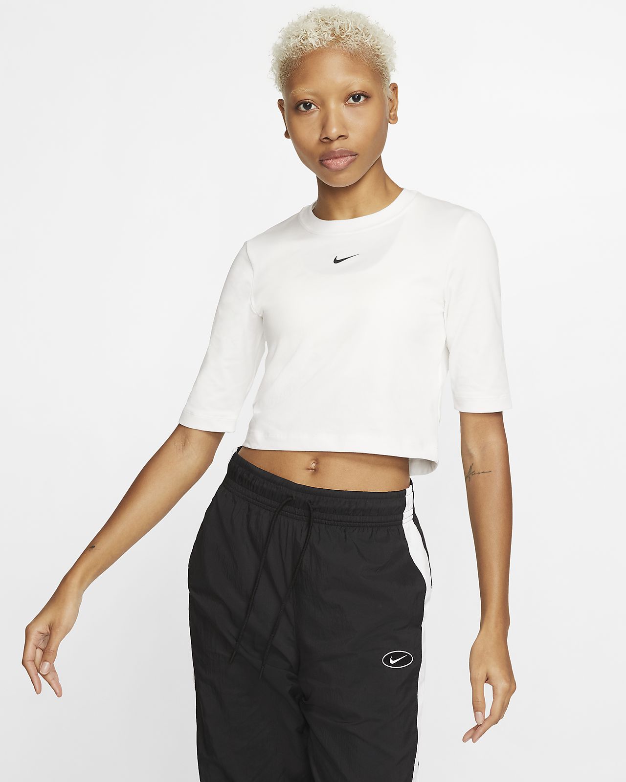 nike mini swoosh crop top