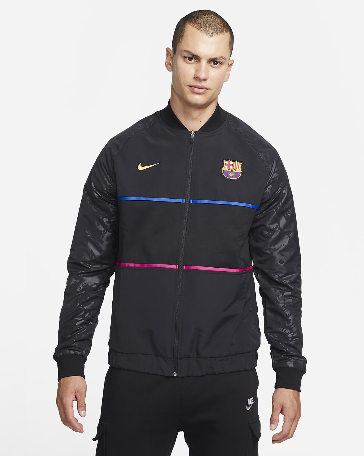 FC Barcelona Nike Dri-FIT-fodboldtræningsjakke til mænd