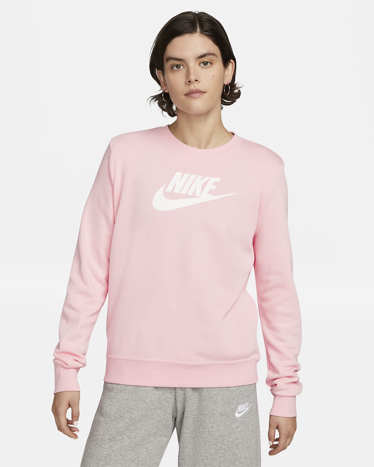 Sudadera con cuello redondo con logotipo para mujer Nike Sportswear Club Fleece