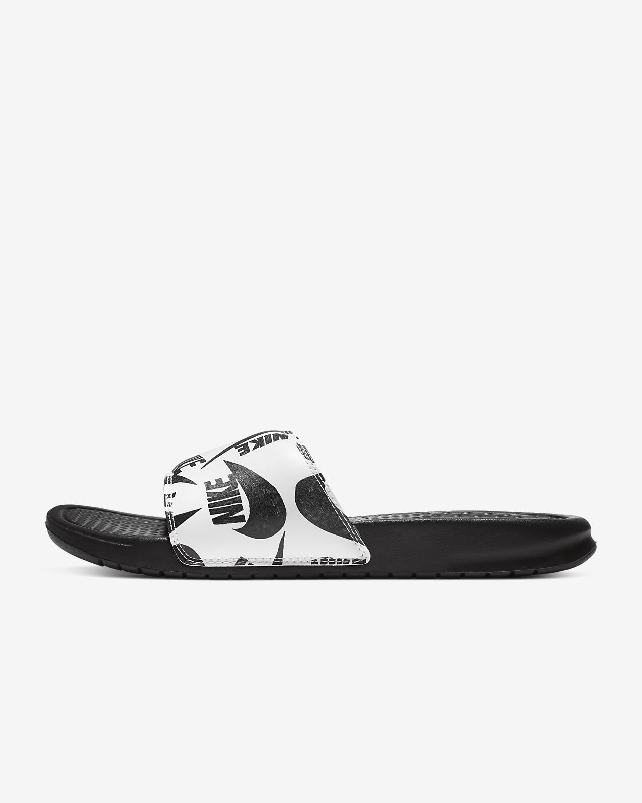 nike benassi jdi slides black and white