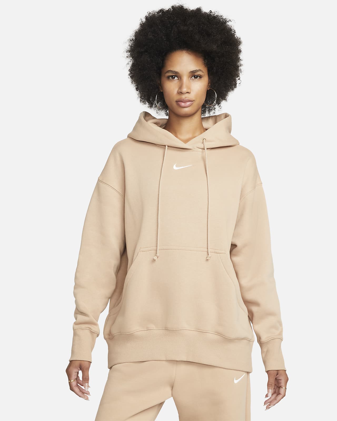 Overdimensioneret Nike Sportswear Phoenix Fleece-pullover-hættetrøje til kvinder