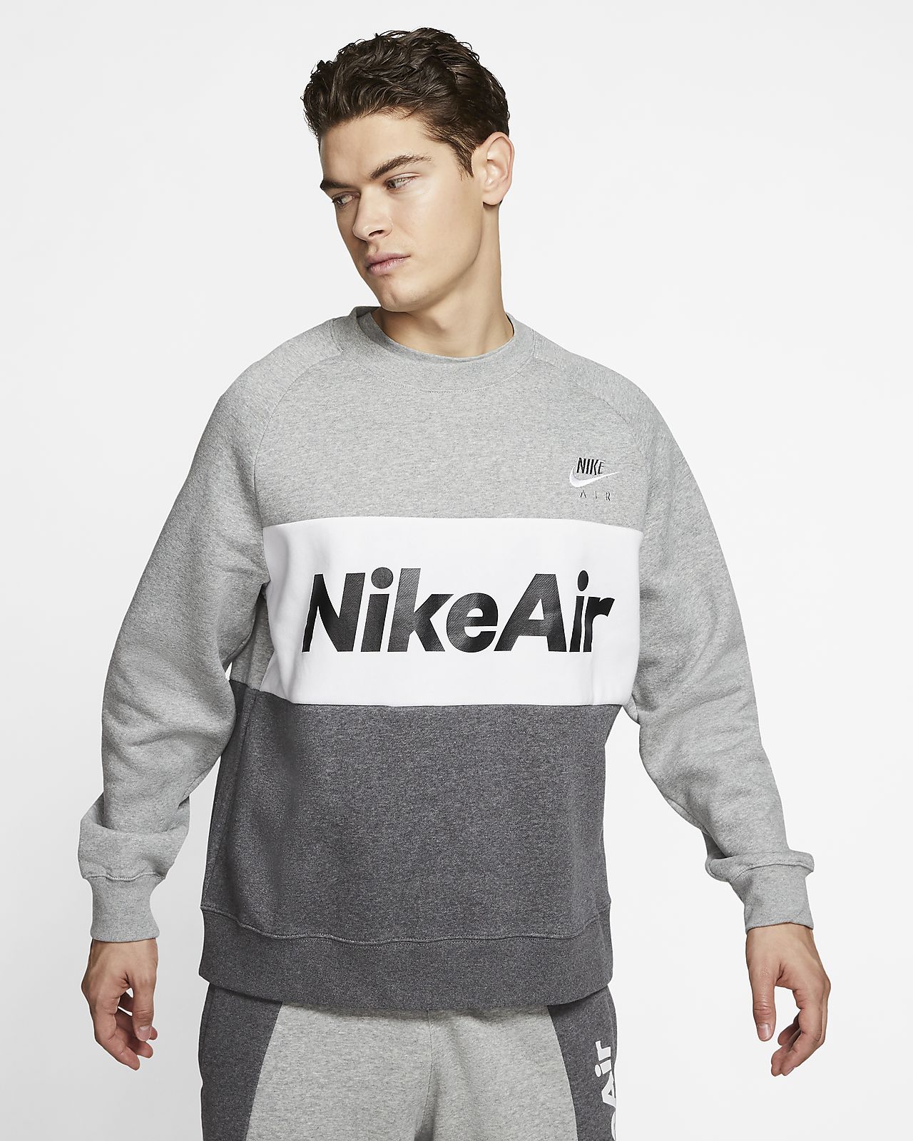 nike air men's fleece crew sweatshirt
