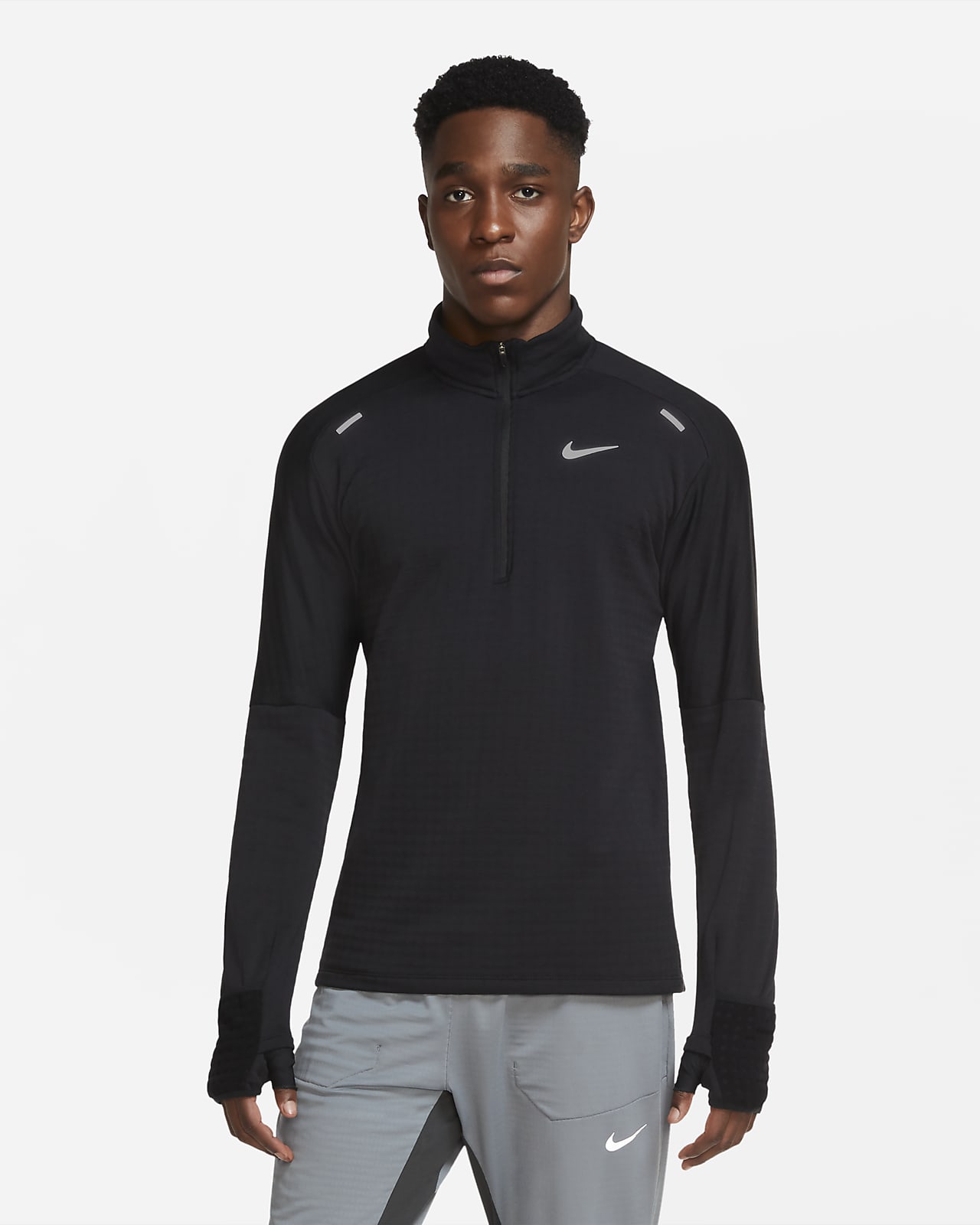 Nike Sphere løpeoverdel med glidelås i halsen til herre