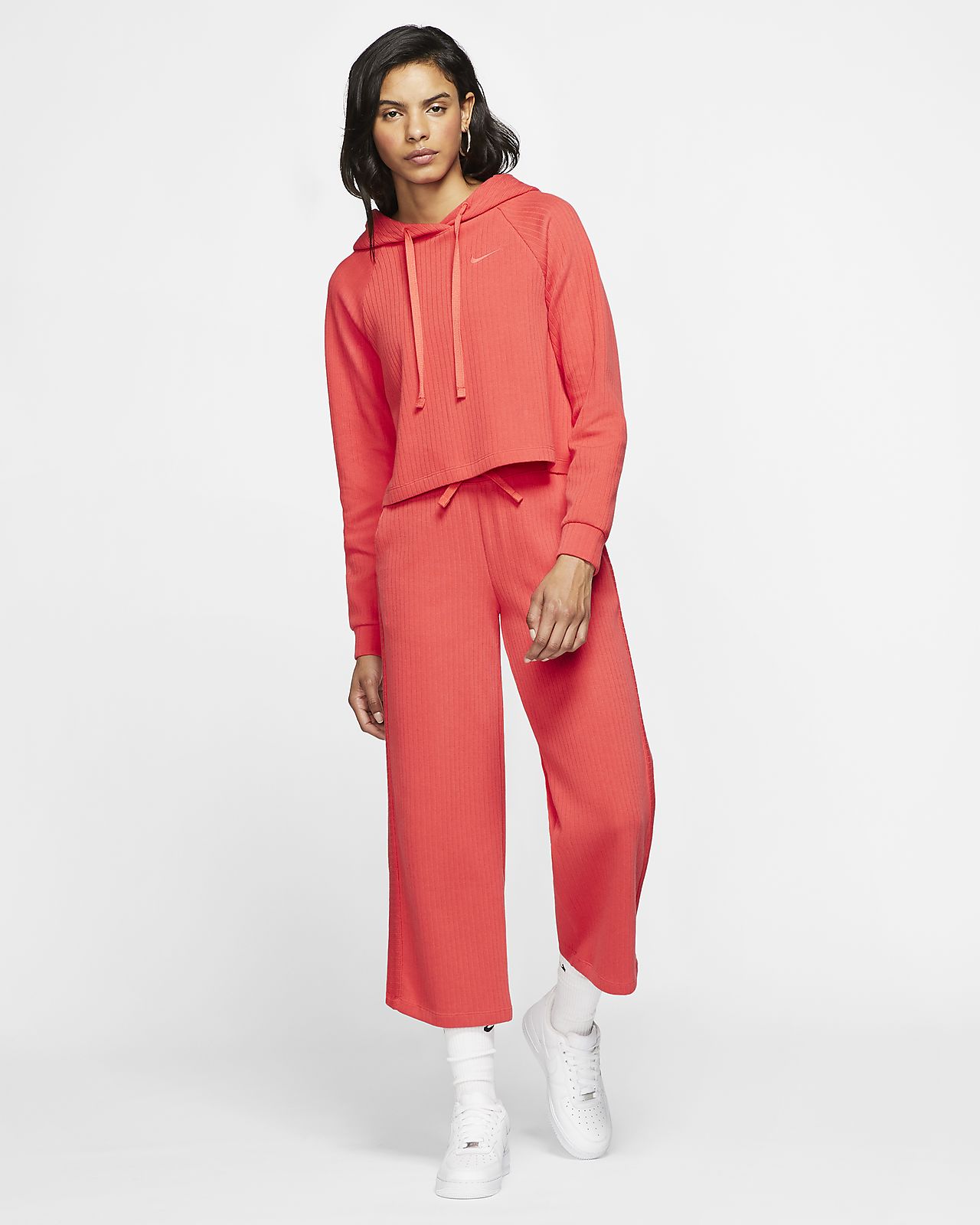 Felpa con cappuccio a costine Sportswear Felpa con cappuccio a costine Sportswear
