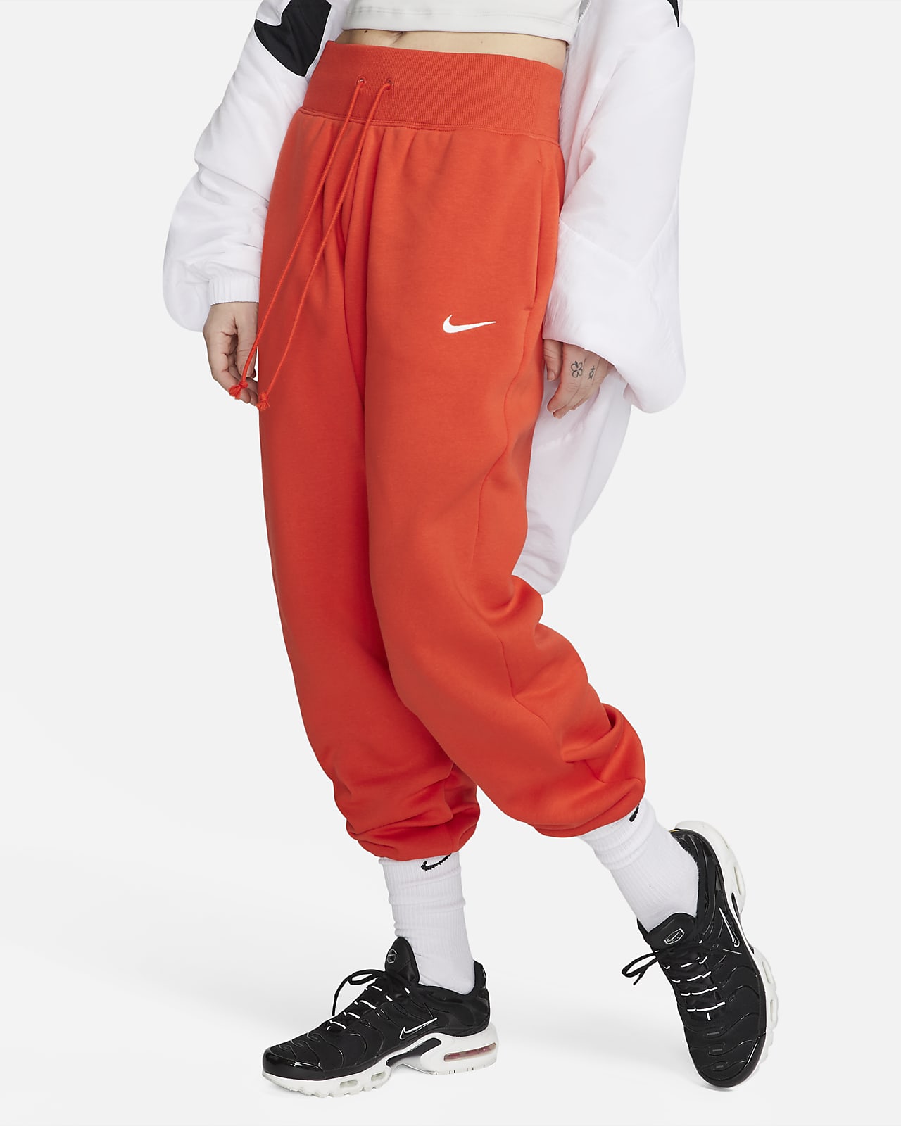 Sweatpants Nike Sportswear Phoenix Fleece i oversize-modell med hög midja för kvinnor