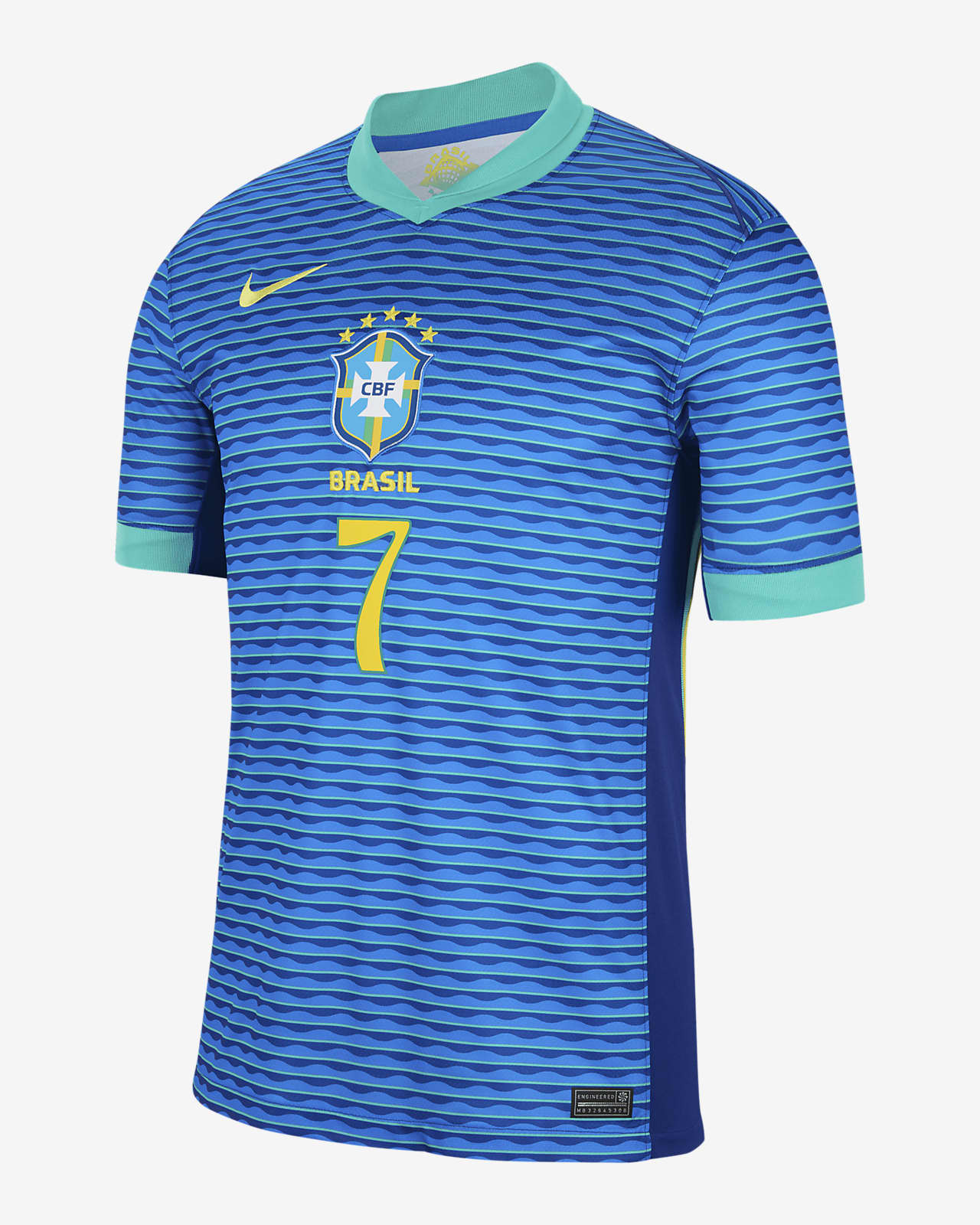 Jersey de fútbol Nike Dri-FIT de la selección nacional de Brasil visitante 2024 Stadium Vini Jr. para hombre