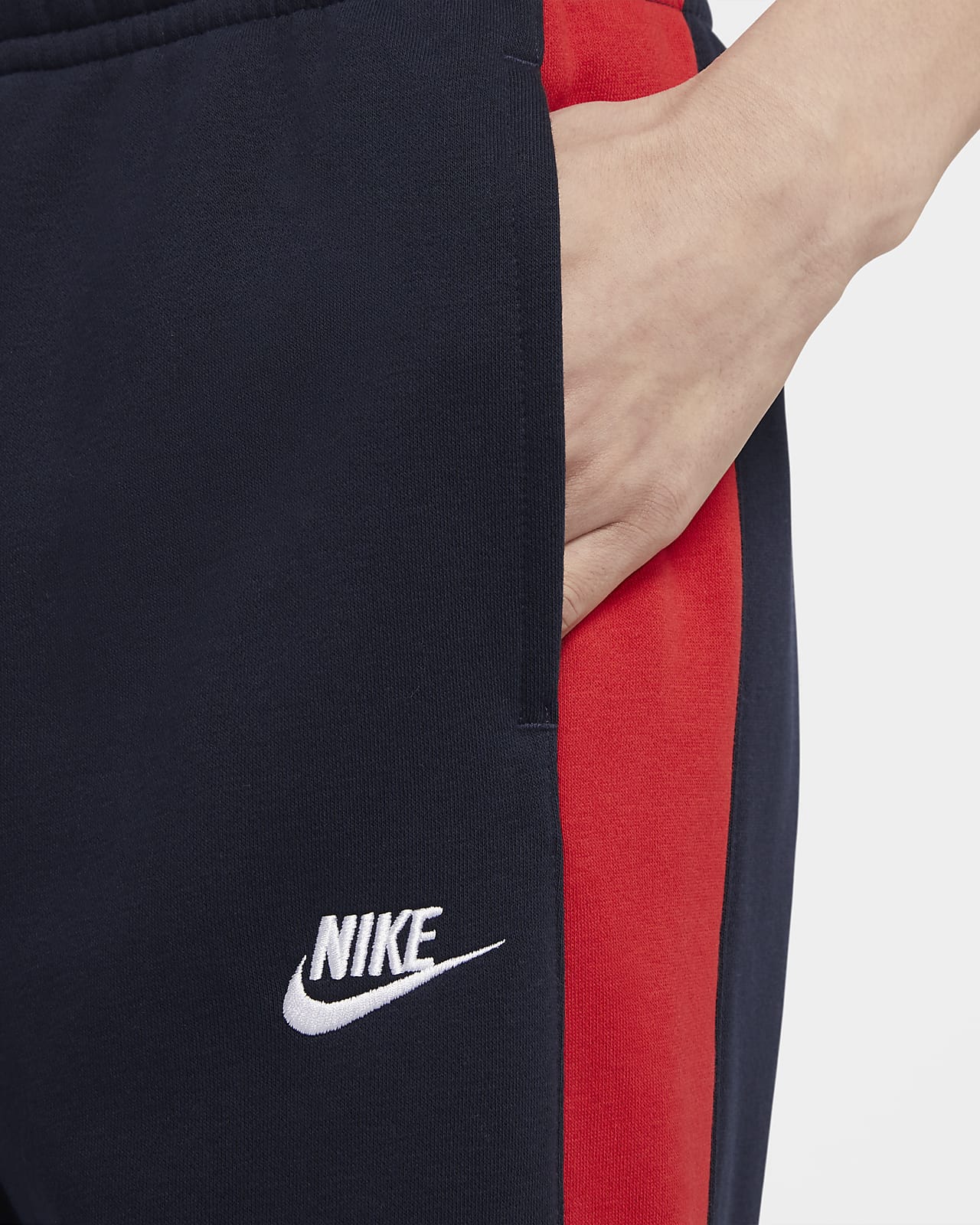 nike club jersey joggers in red