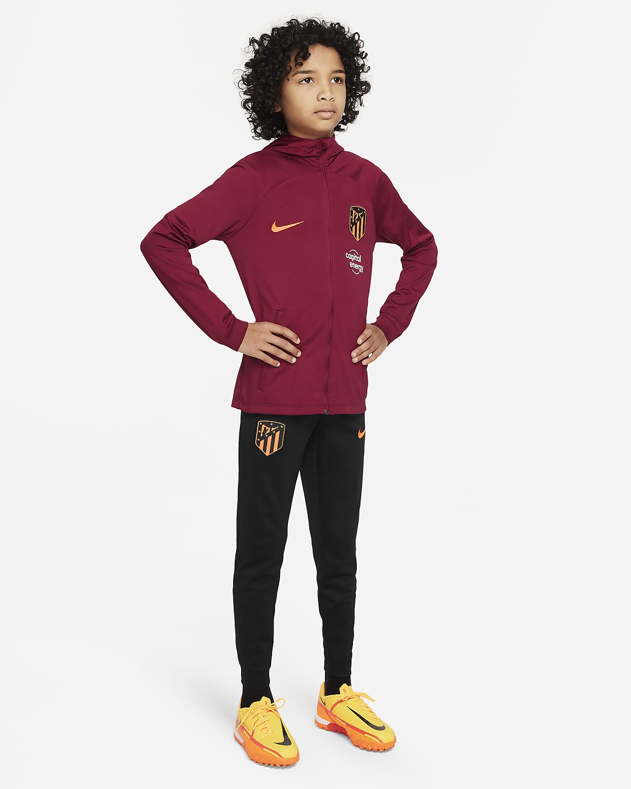 Atlético Madrid Strike Nike Dri-FIT Fußball-Trainingsanzug mit Kapuze für ältere Kinder