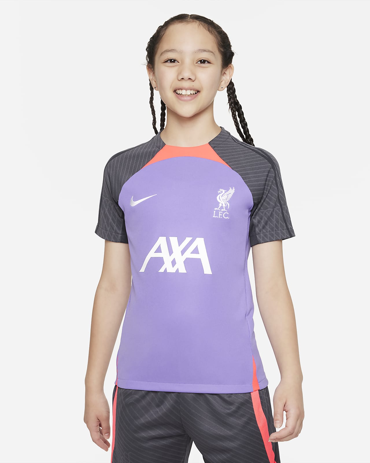 Liverpool FC Strike Derde Nike Dri-FIT voetbaltop met korte mouwen voor kids