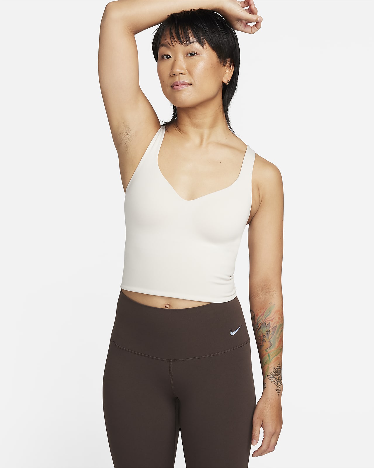 Camisola sem mangas com sutiã de desporto almofadado de suporte médio Nike Alate para mulher