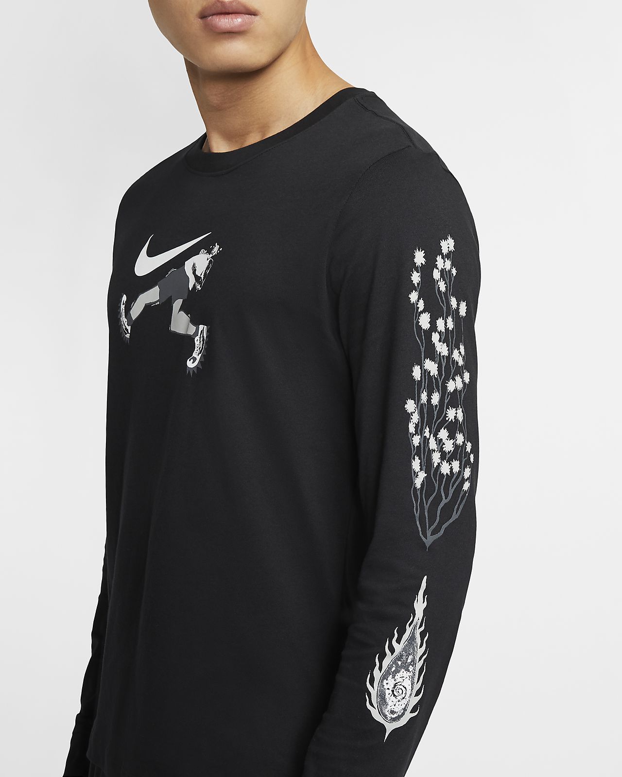 nike men's dry kyrie irving long sleeve graphic tee