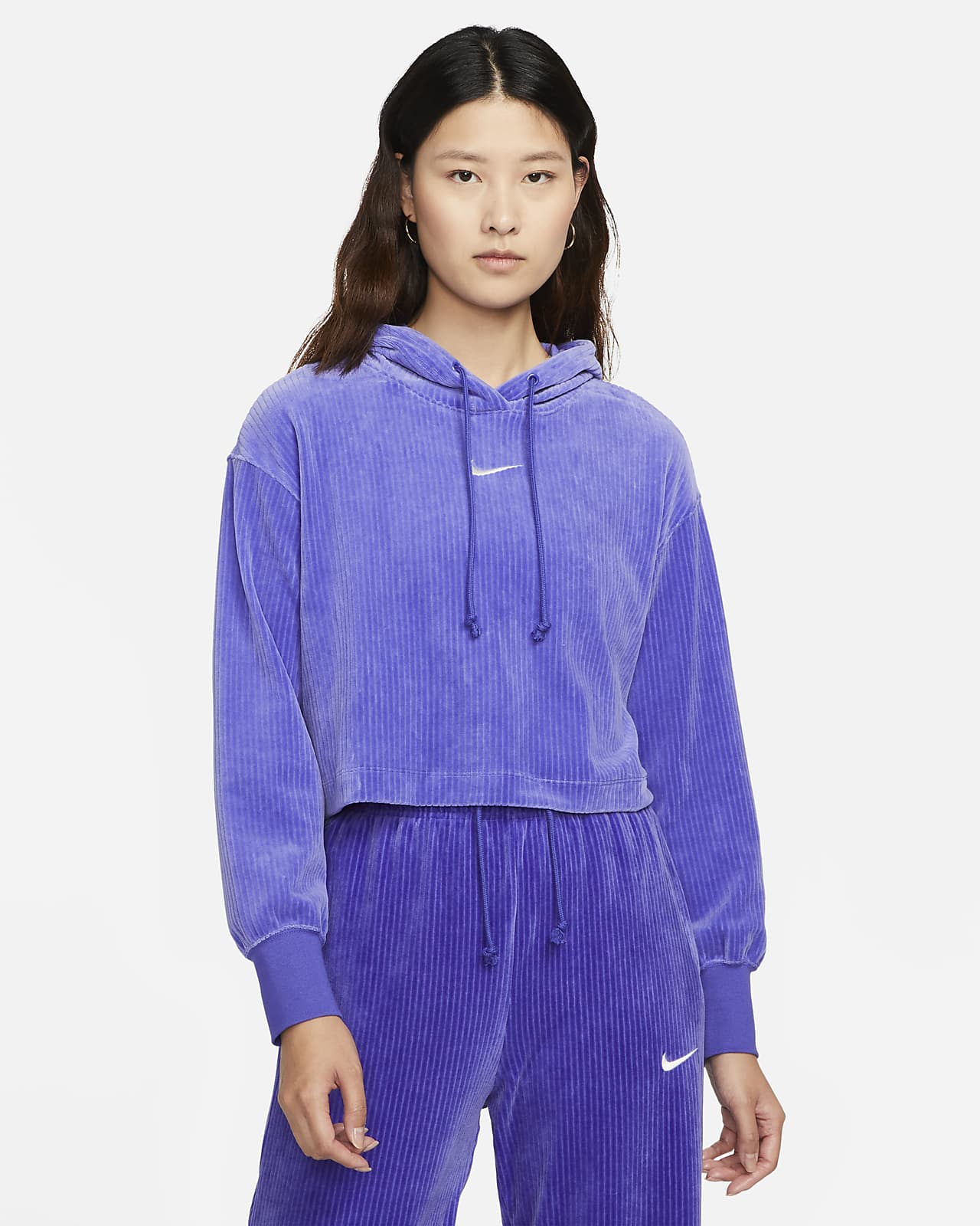 Nike Sportswear Women's Velour Cropped Pullover Hoodie