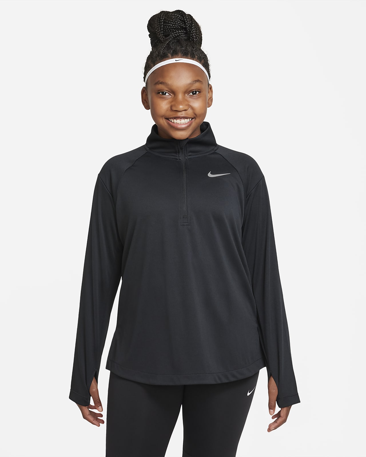Nike Dri-FIT Part superior amb mitja cremallera de running (Talla gran) - Nena